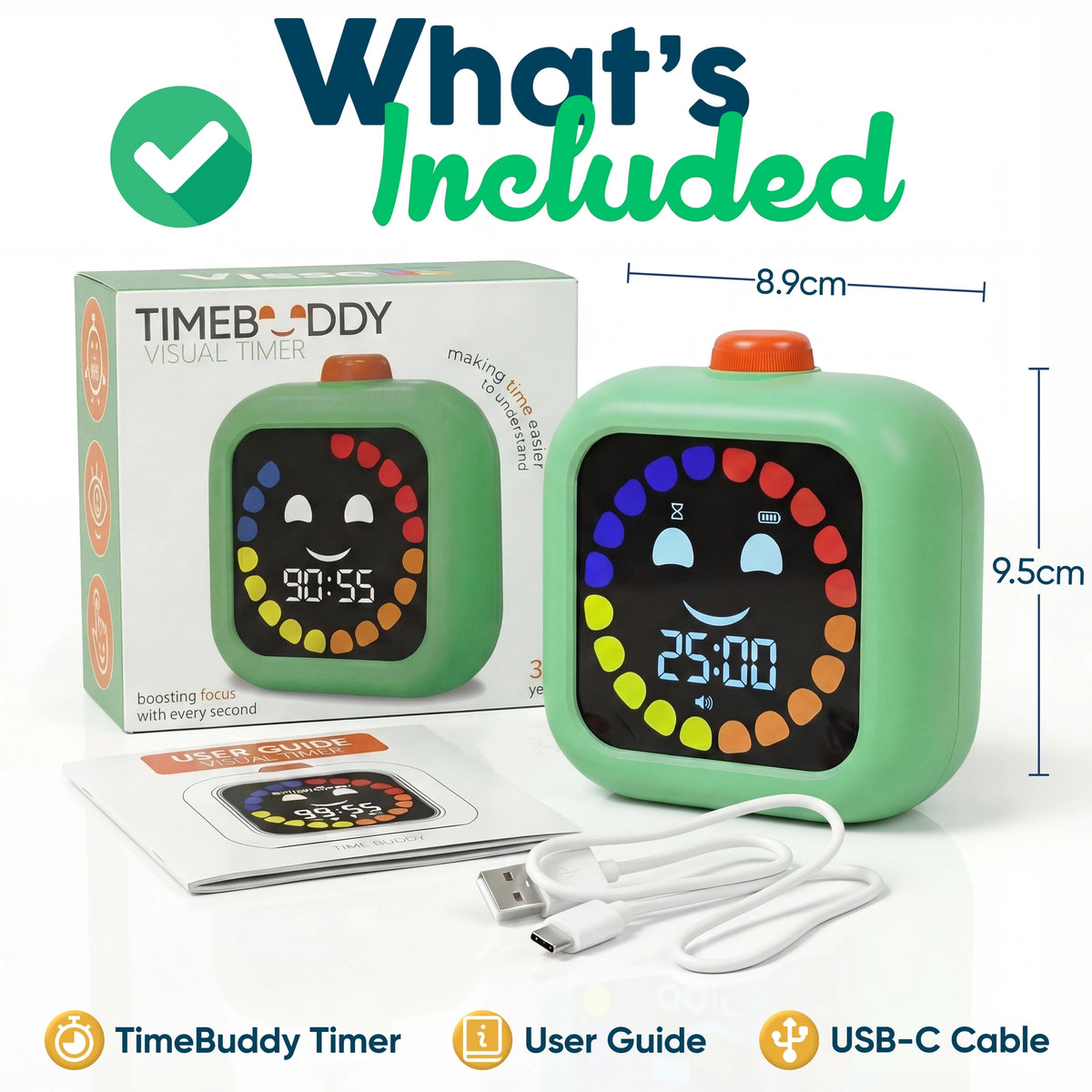 Timebuddy Digital Visual Timer For Kids- 2 color options