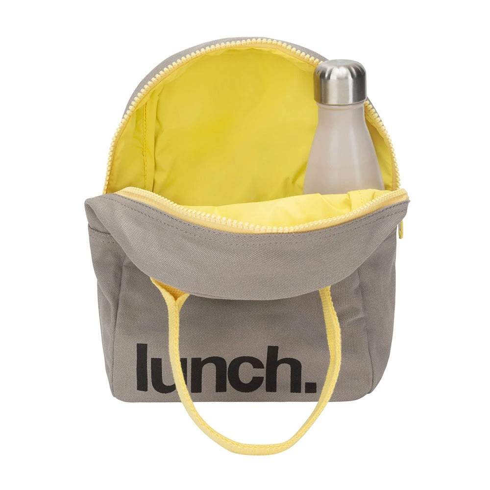 Zipper Lunch Bag "Lunch Grey & Yellow"