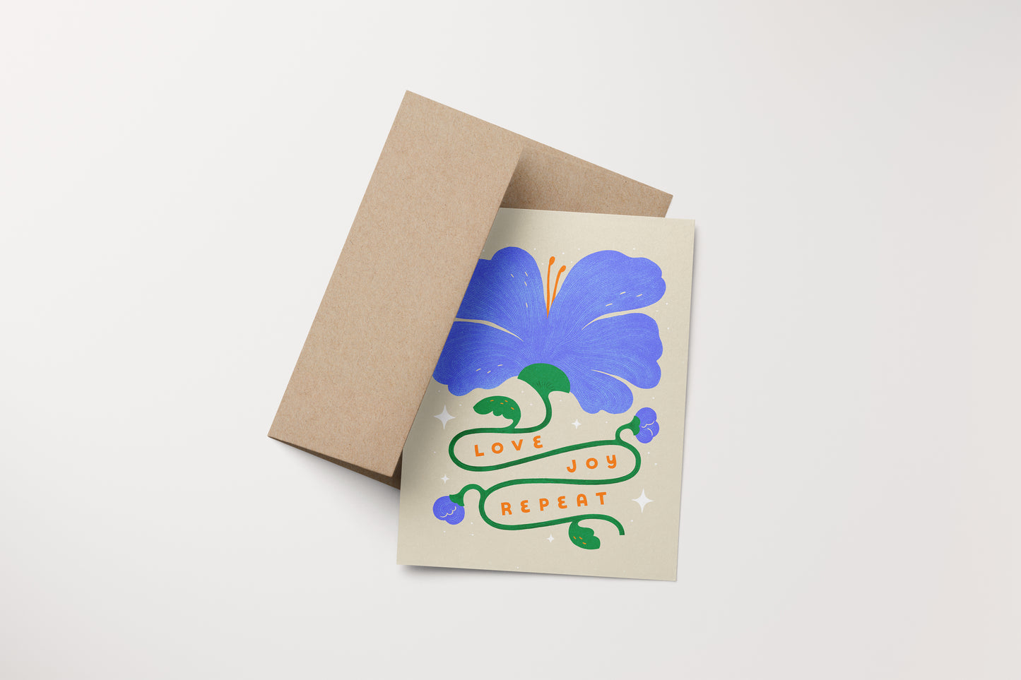 Love, Joy, Repeat Card- Beige