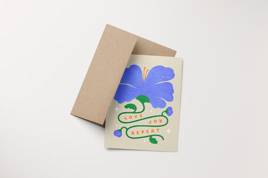 Love, Joy, Repeat Card- Beige
