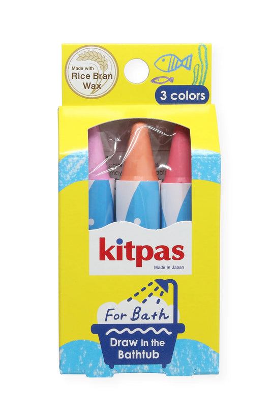 Kitpas Bath Rice Wax Crayons 3 colors (Coral)
