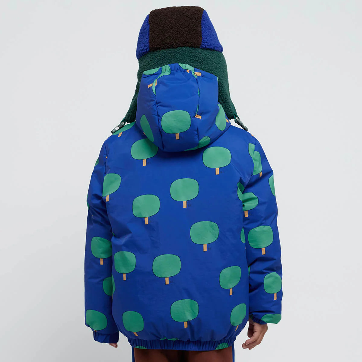 Green Trees All Over Blue Anorak by Bobo Choses