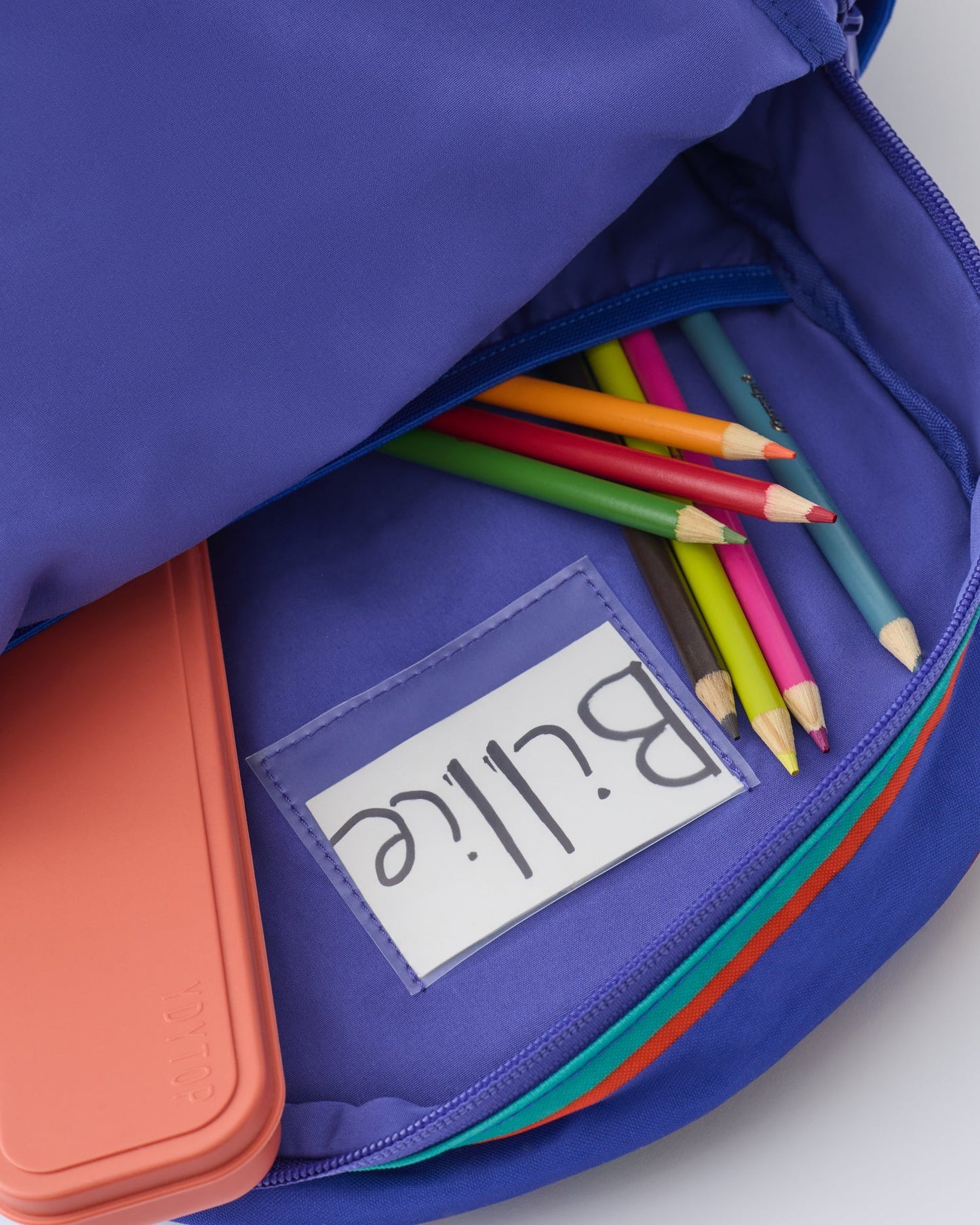 Cool Kid Backpack in Navy & Green Stripe