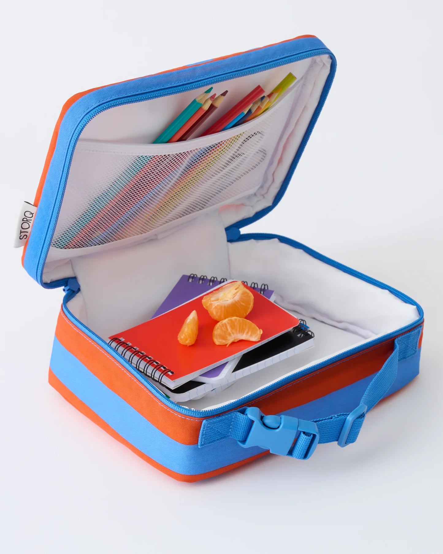 Cool Kid Lunch Box in Blue & Rust Stripe