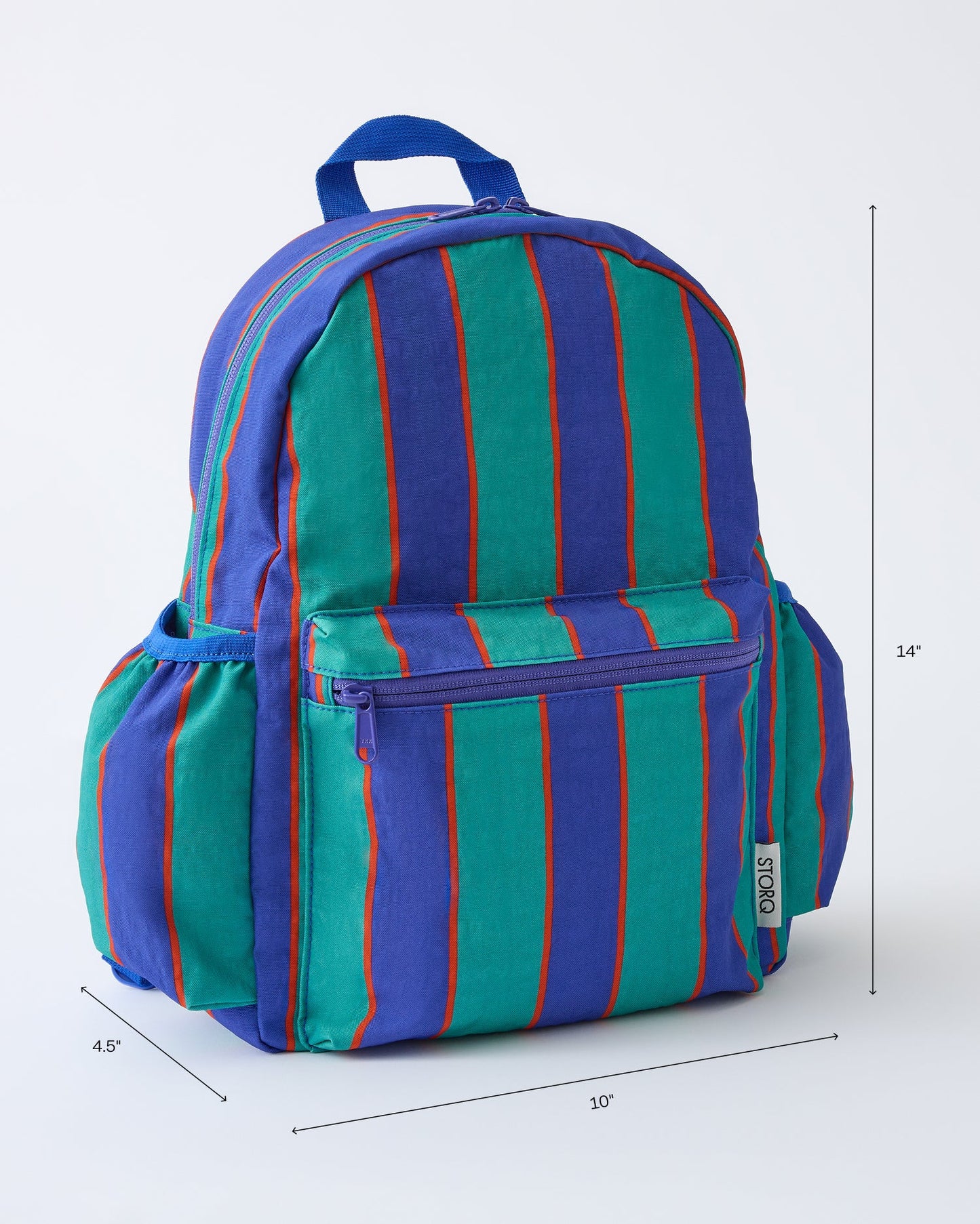 Cool Kid Backpack in Navy & Green Stripe