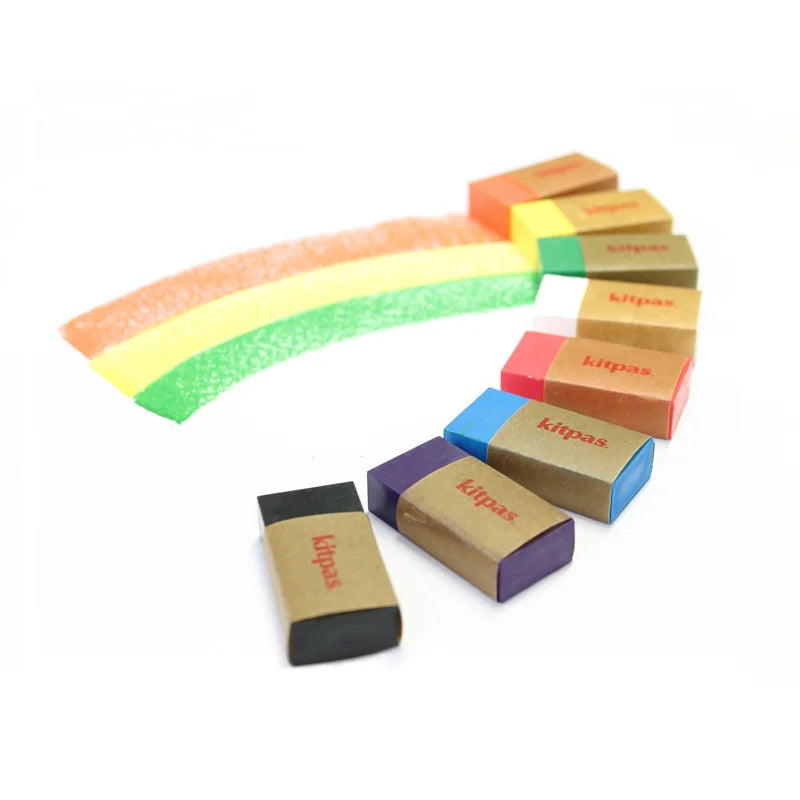 Kitpas Rice Wax Coloring Blocks -8 Colors