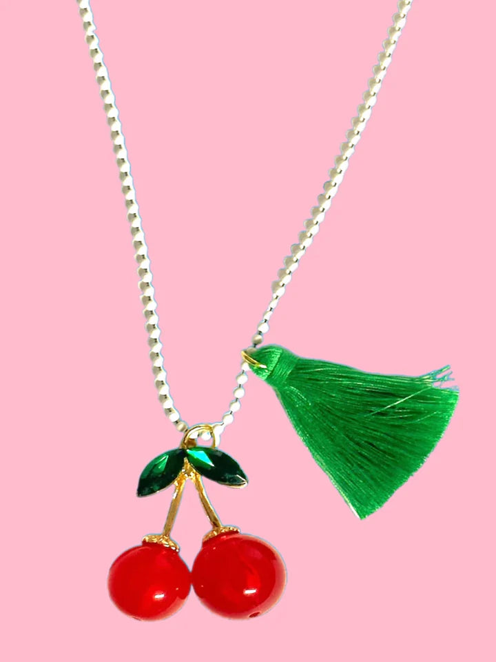 Cherries Rhinestone Necklace