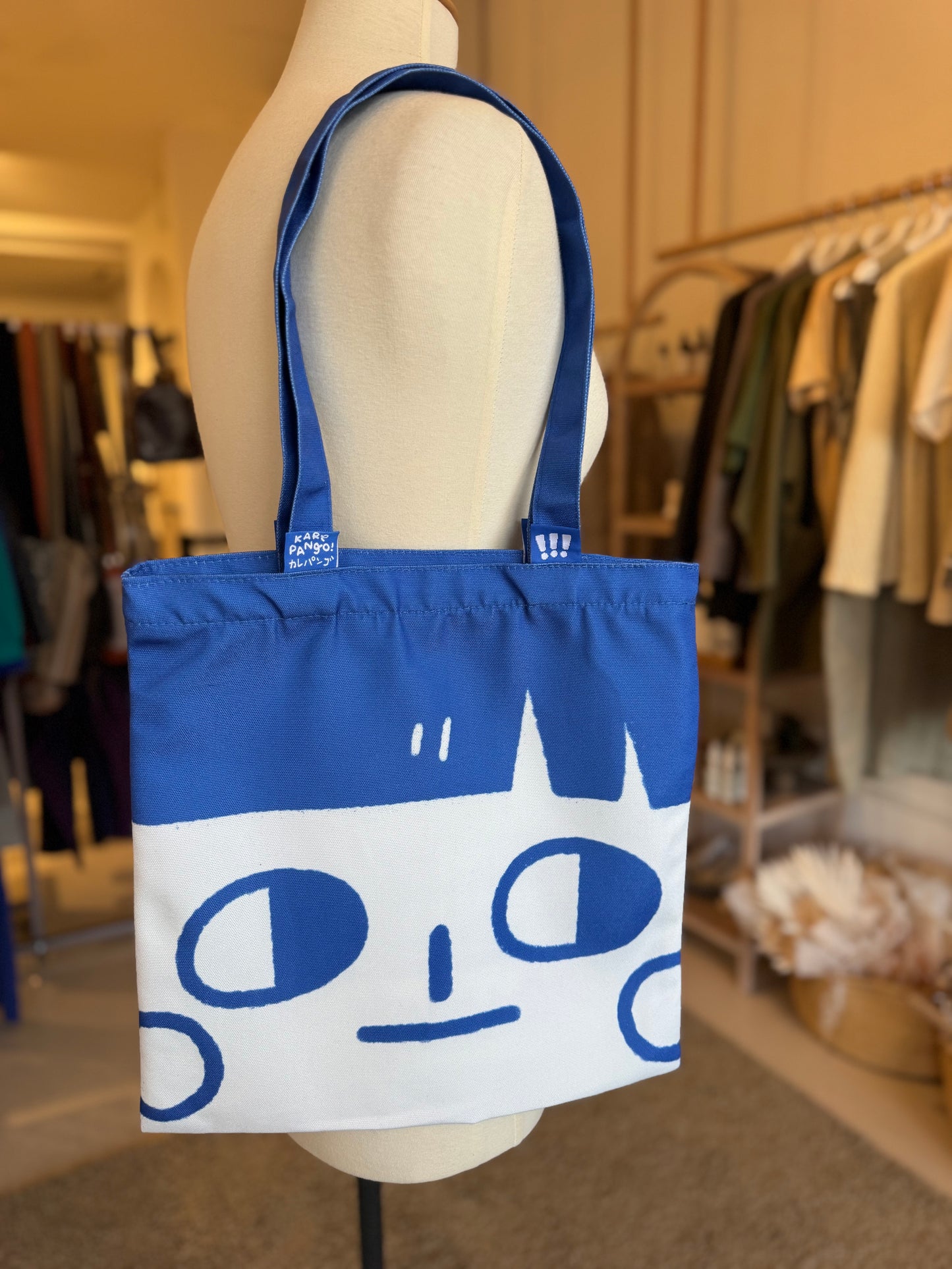 Mii Square Tote Bag - Blue (Snacks)