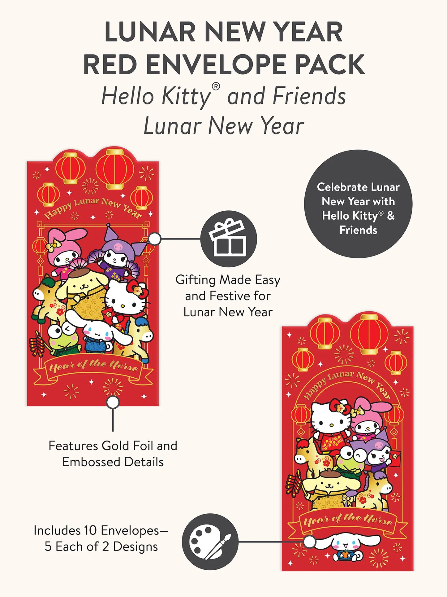 Hello Kitty & Friends Lunar New Year Envelope -10pk