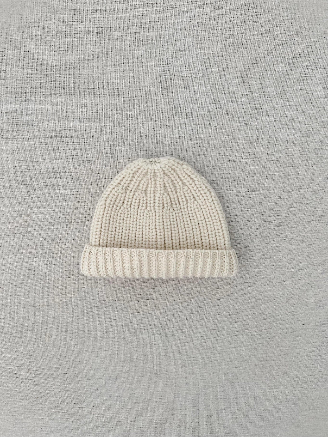 Kids Fisherman Beanie in Vintage Eggshell