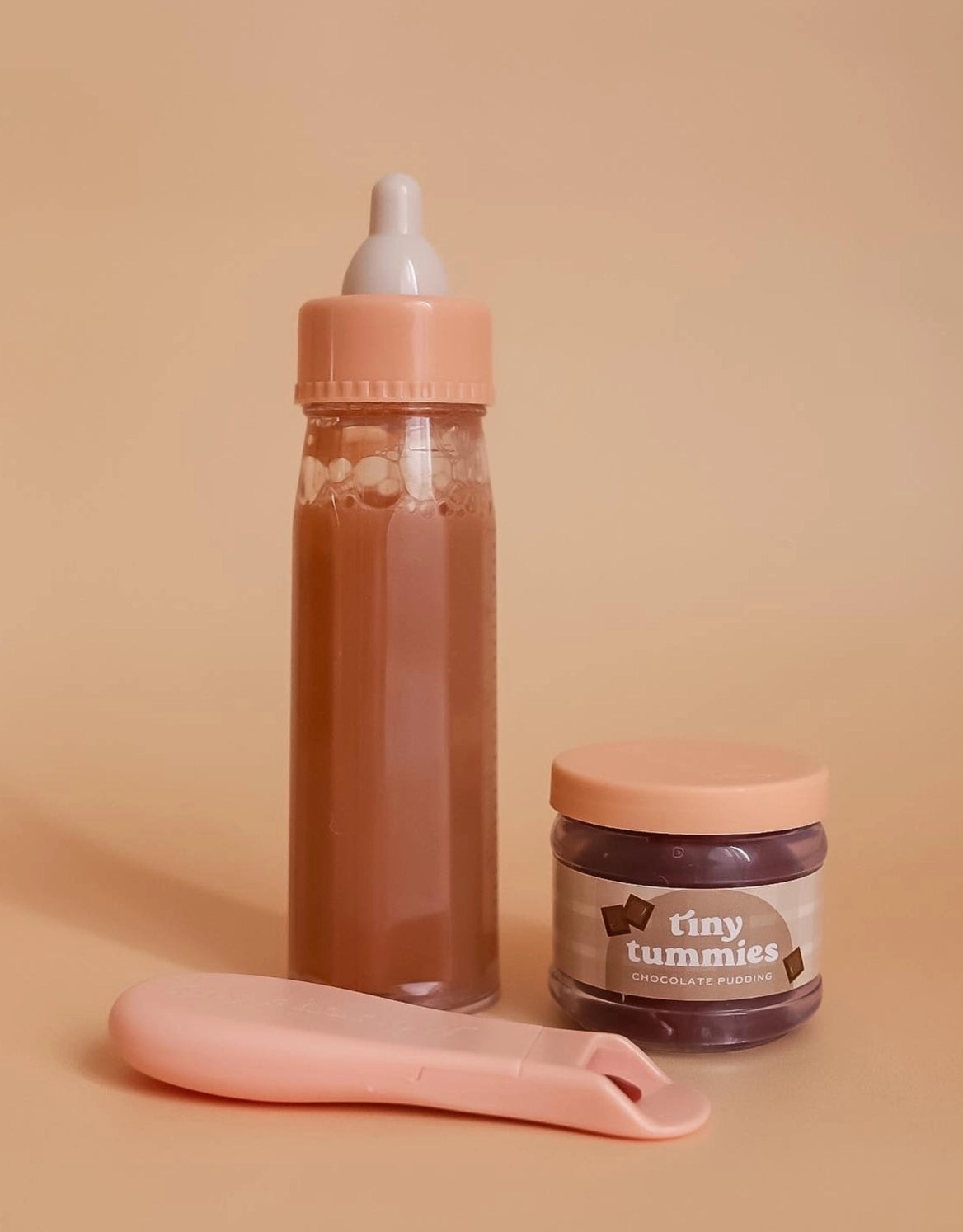 Tiny Tummies Puree & Milk Bottle Set (Chocolate) by Tiny Harlow