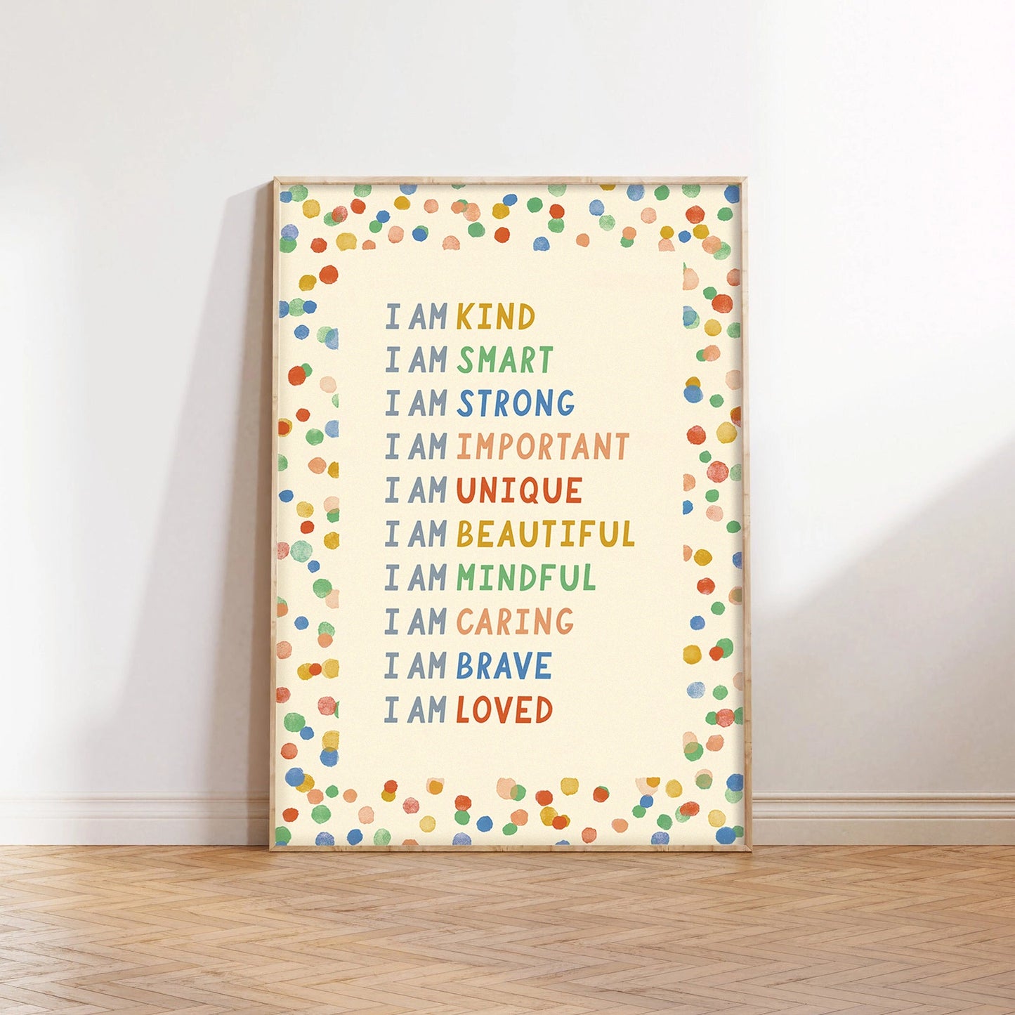 Confetti Affirmation Print - Modern Educational Kid's Art