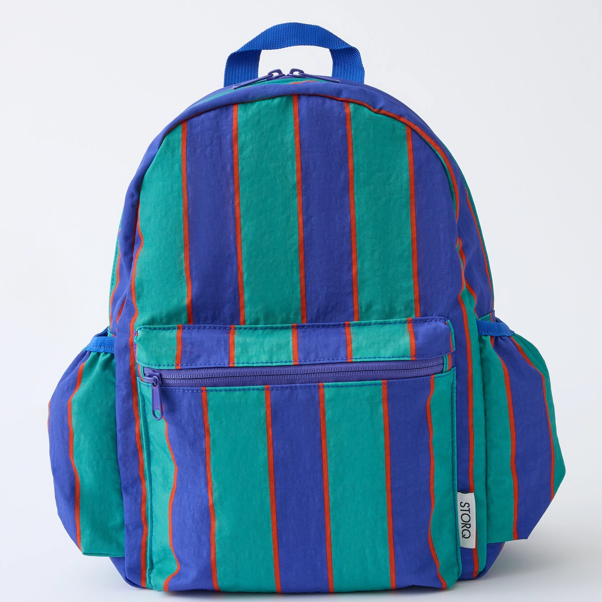 Cool Kid Backpack in Navy & Green Stripe
