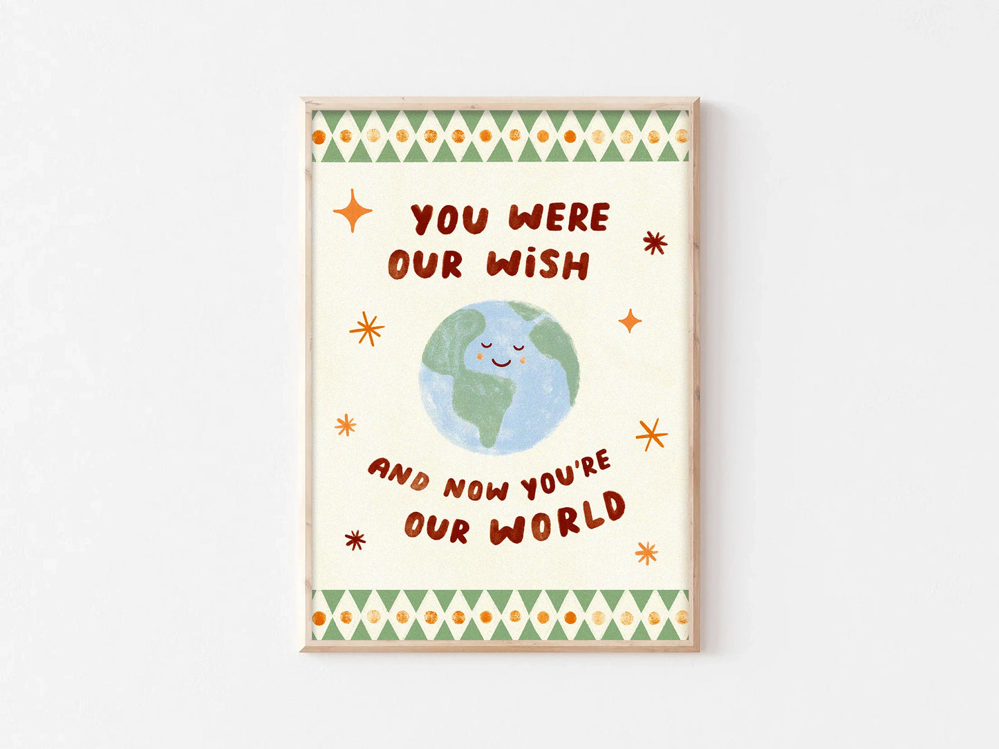 You Were Our Wish Print - Nursery Modern Wall Art Baby