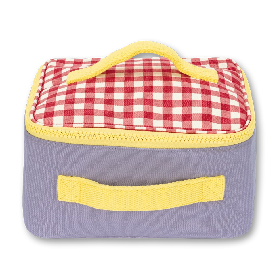 Square Lunch Bag "Gingham Red" by Fluf