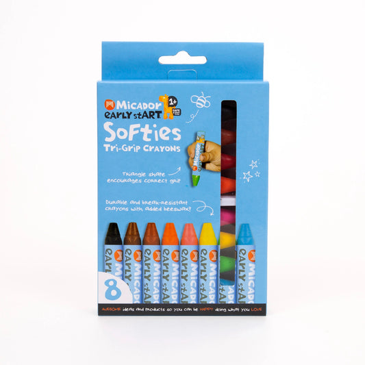 Softitri-Grip Crayons 8-Color Set by Micador Early Start