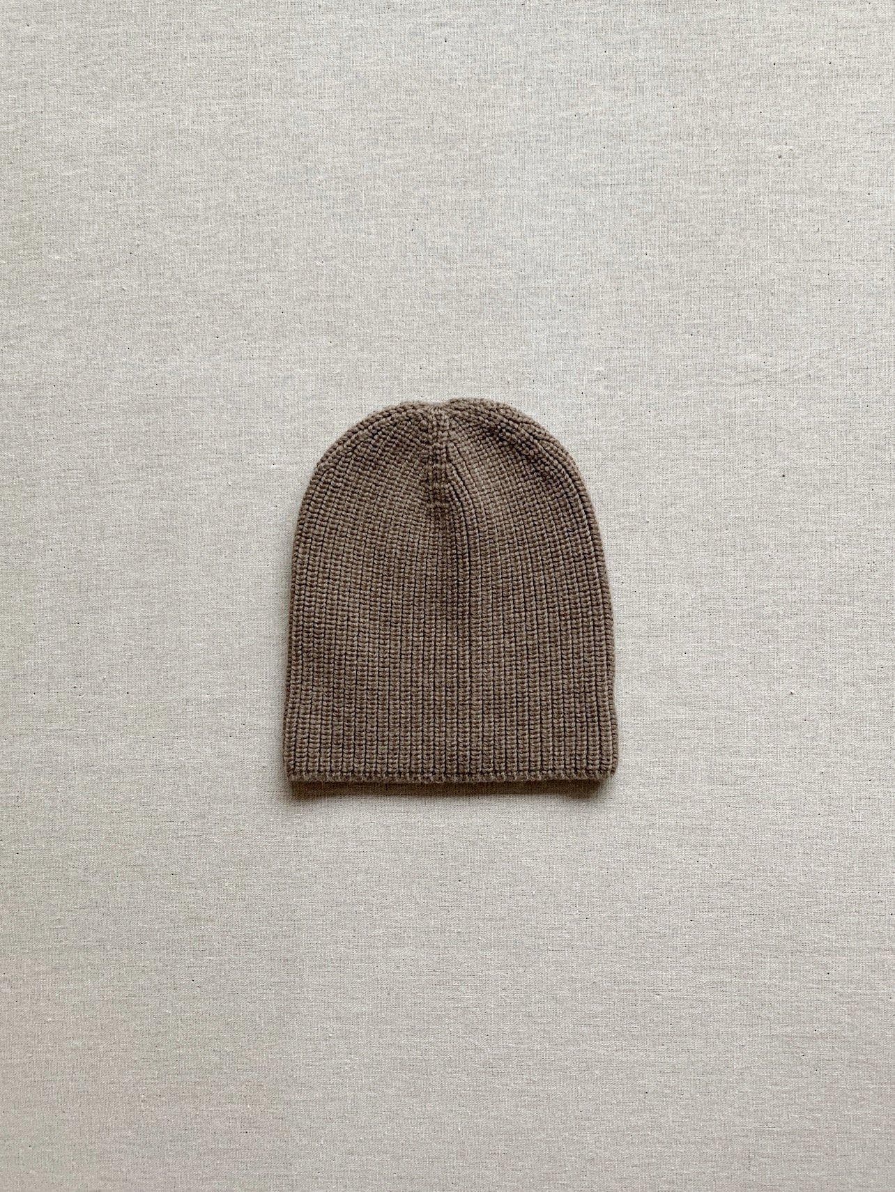 Kids Merino Wool Ribbed Beanie in Oatmilk