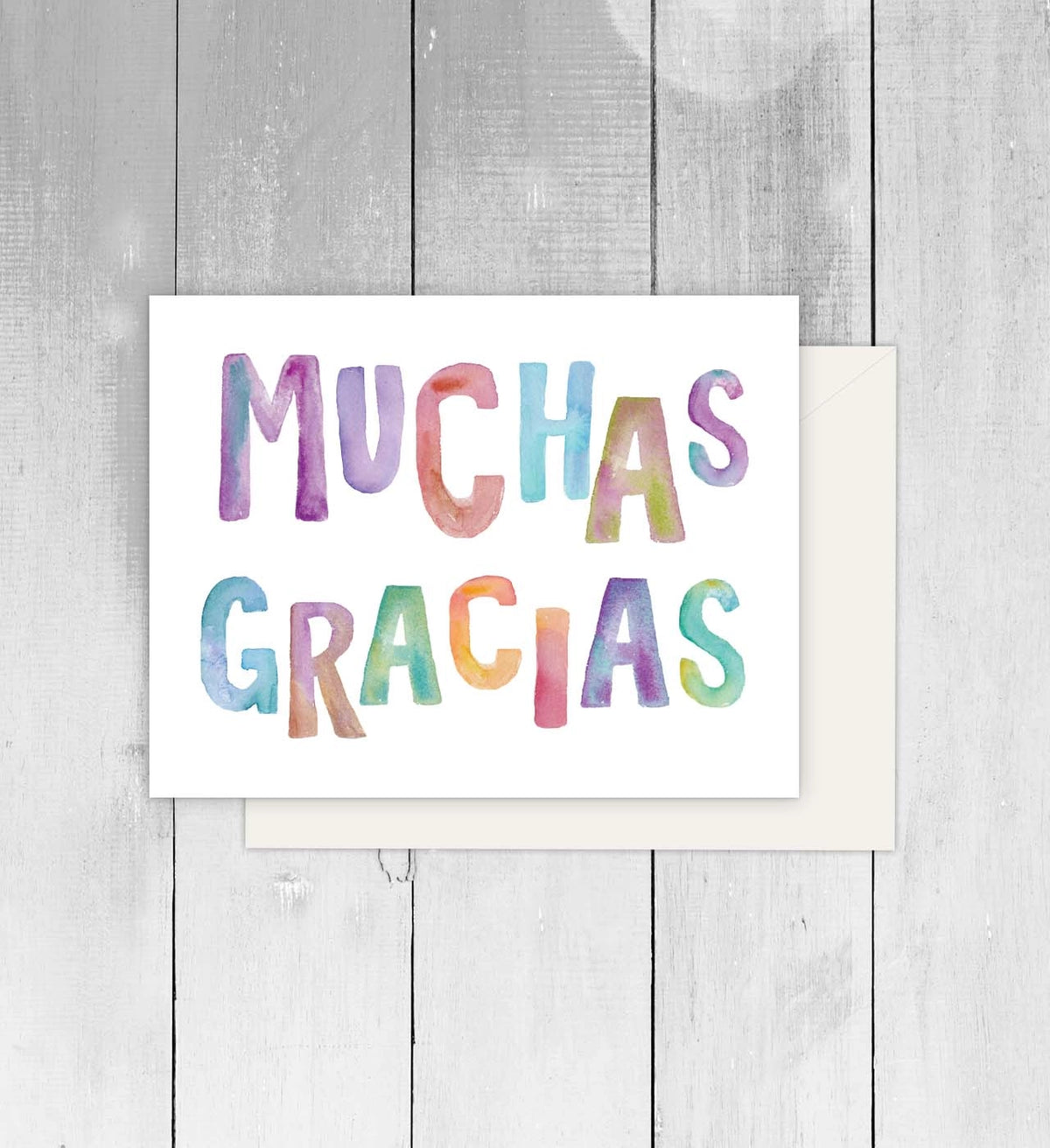 Muchas Gracias Watercolor Spanish Greeting Card