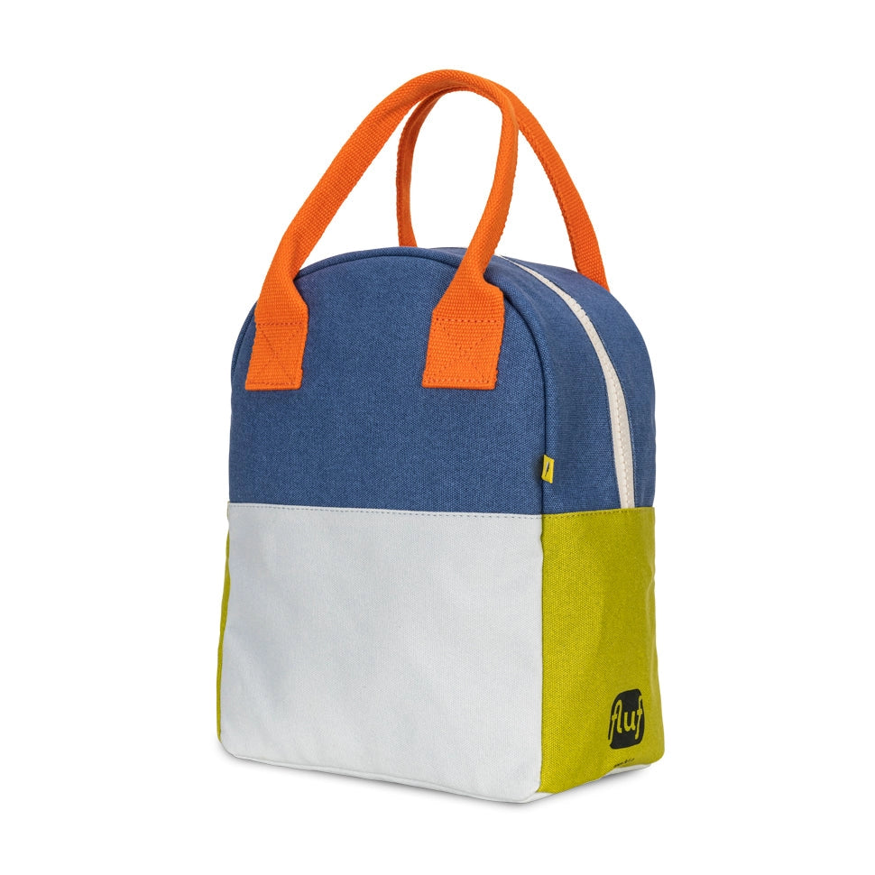 Zipper Lunch Bag in Two-tone Citrus Sky