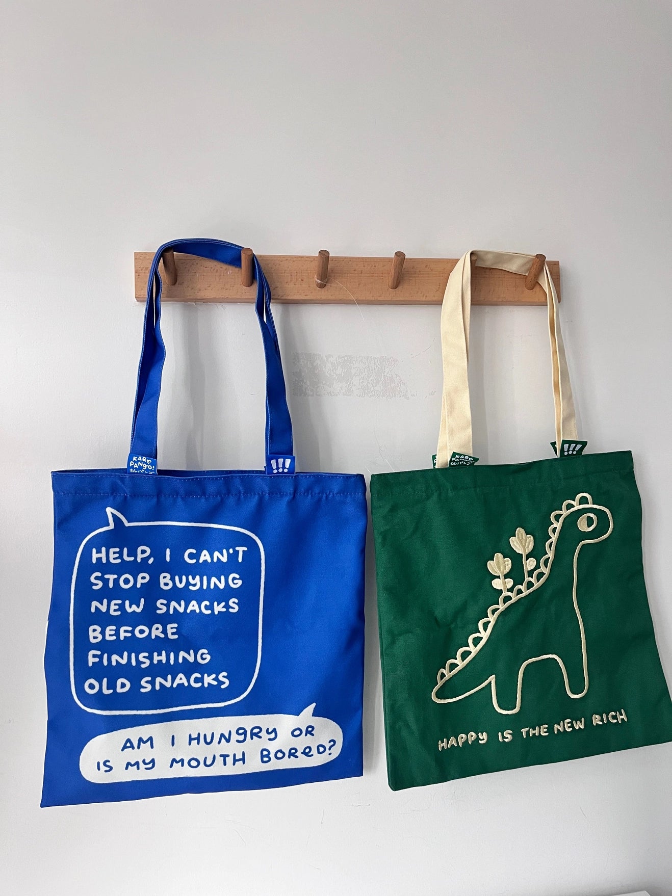 Mii Square Tote Bag - Blue (Snacks)