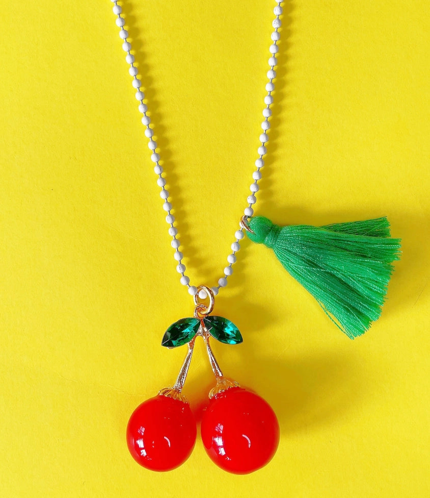 Cherries Rhinestone Necklace