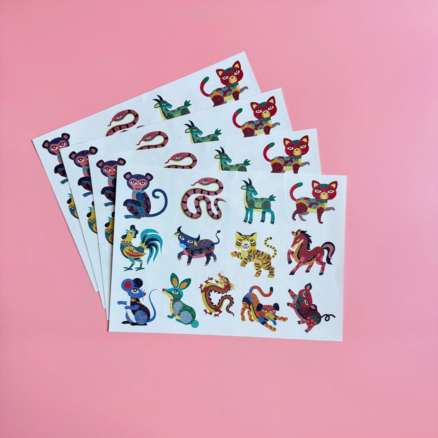 Chinese Zodiac Glittery Temporary Tattoos