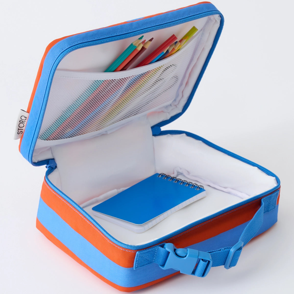 Cool Kid Lunch Box in Blue & Rust Stripe