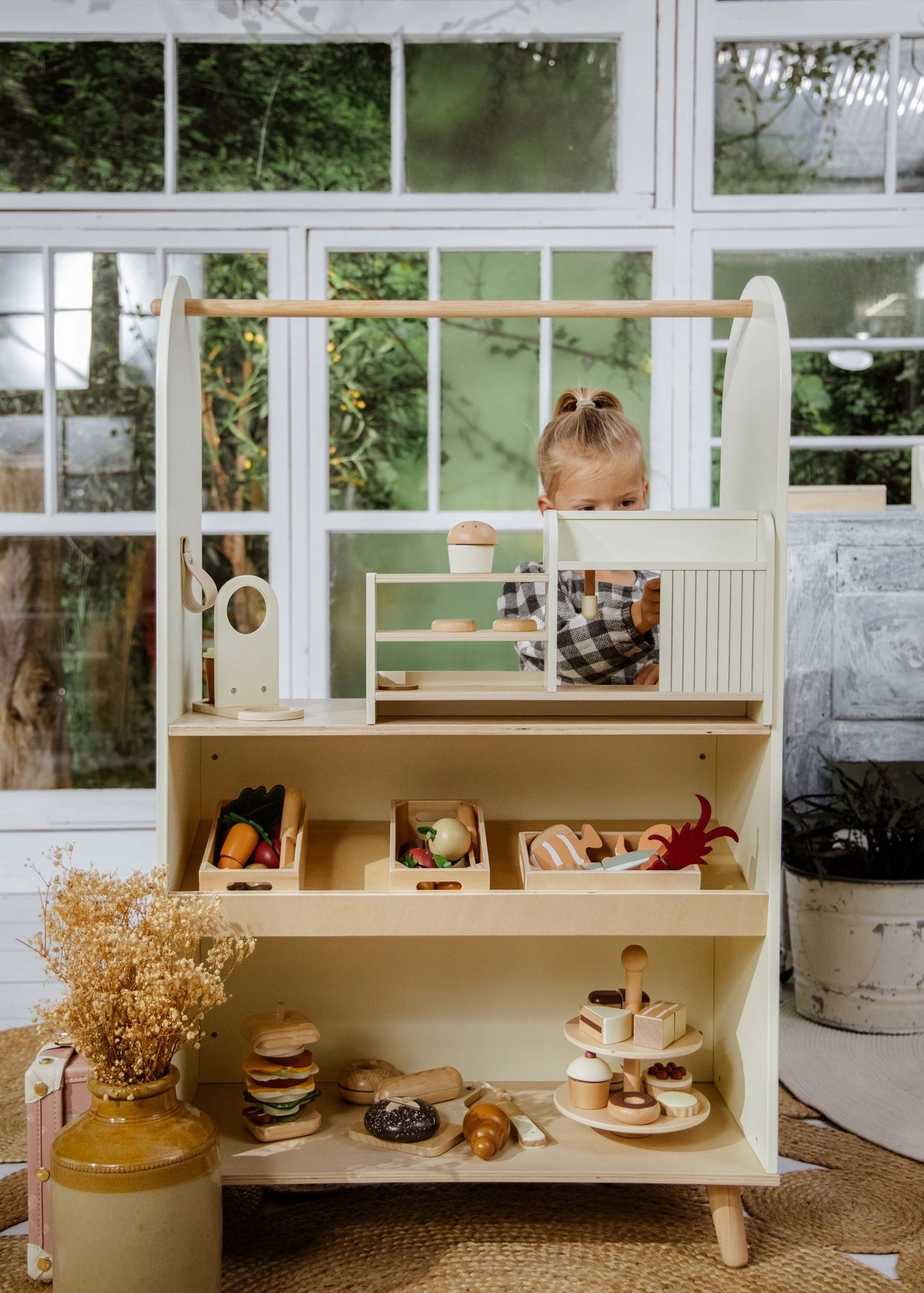 Wooden Coffee Shop Playset