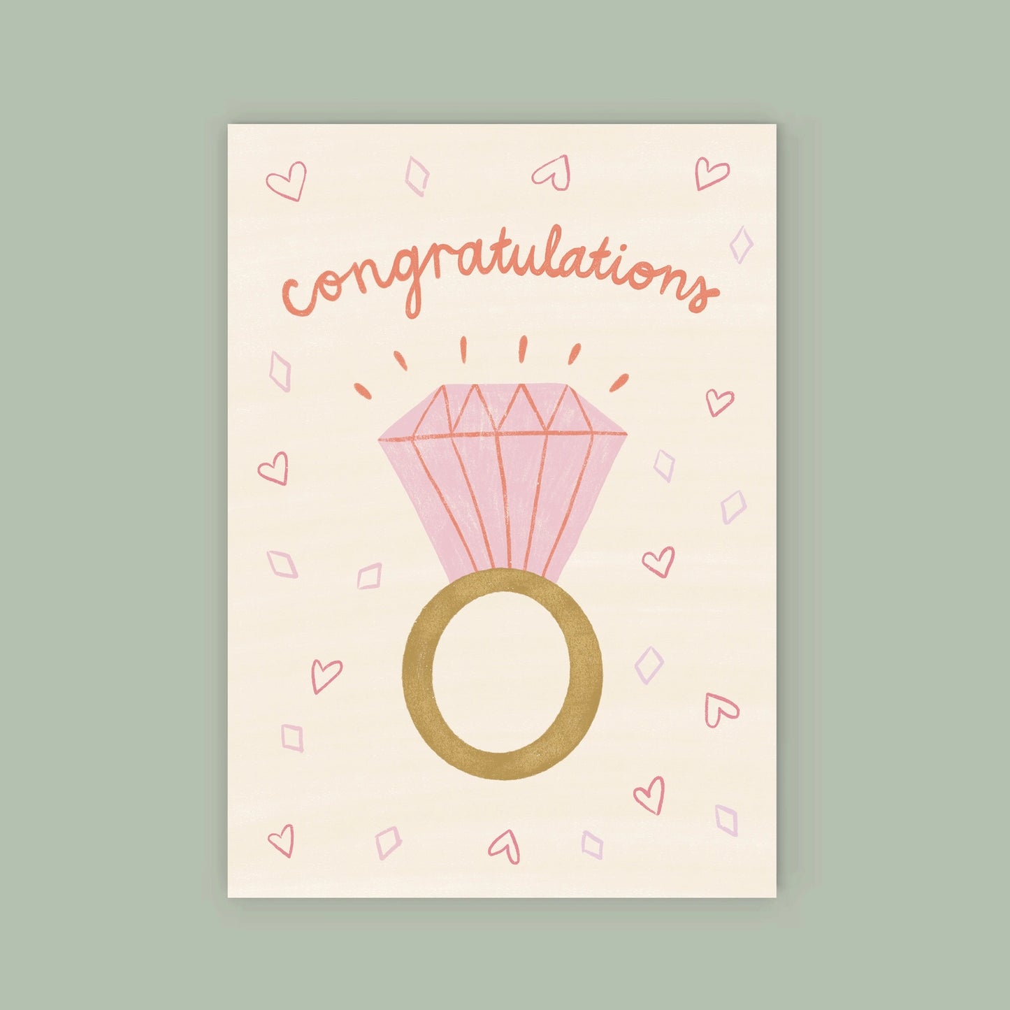 Engagement Ring- Congratulations Card by Lauren Sissons Studio