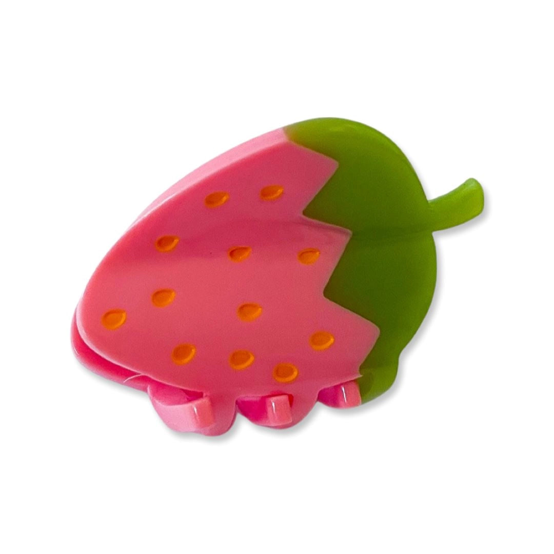 Mini Pink Strawberry Hair Claw by Jenny Lemons