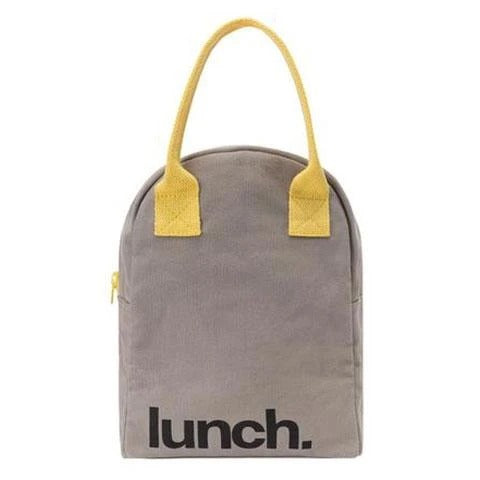 Zipper Lunch Bag "Lunch Grey & Yellow"