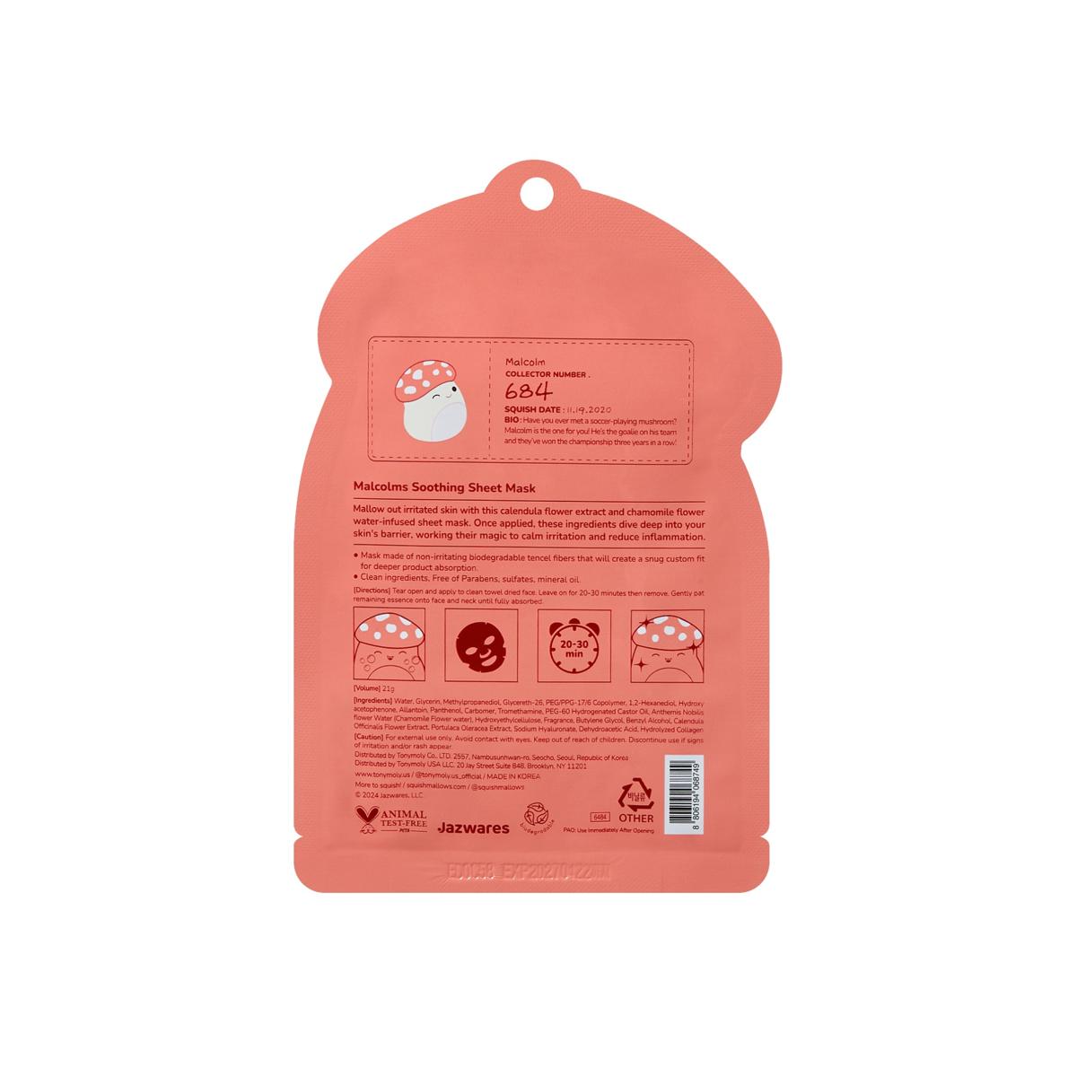 Squishmallows x TONYMOLY Malcolm Sheet Mask - Soothing