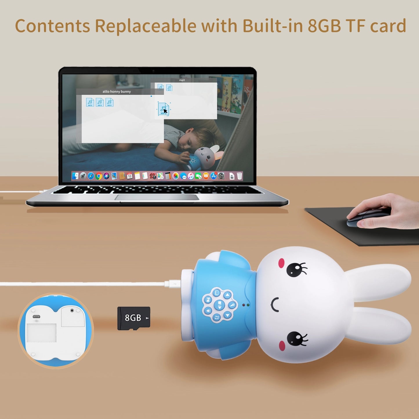 Honey Bunny Night Light Toy: Stories & Music