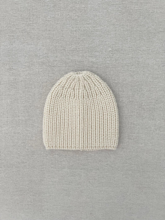 Kids Fisherman Beanie in Vintage Eggshell