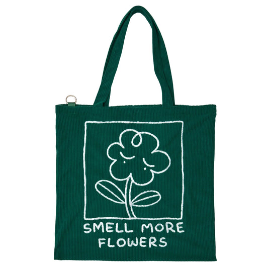 Smell More Flowers Large Corduroy Tote