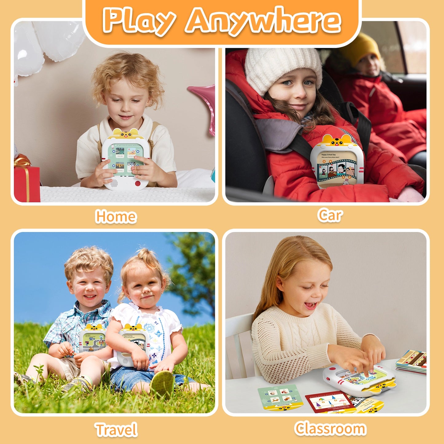 Interactive Screen-Free Learning Tablet w/Talking Flash Cards