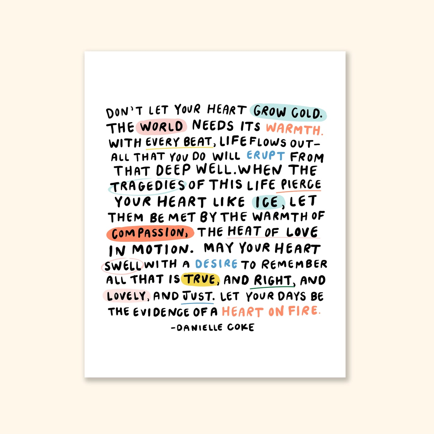 Heart on Fire 8x10 Print