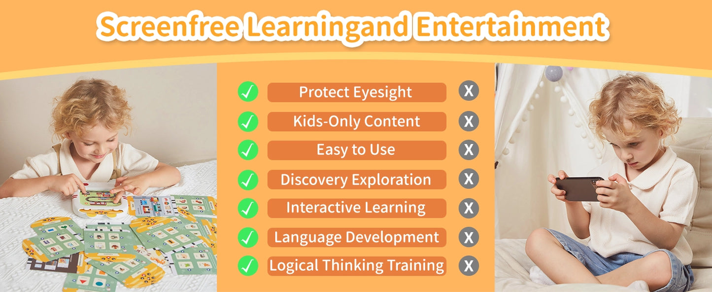 Interactive Screen-Free Learning Tablet w/Talking Flash Cards