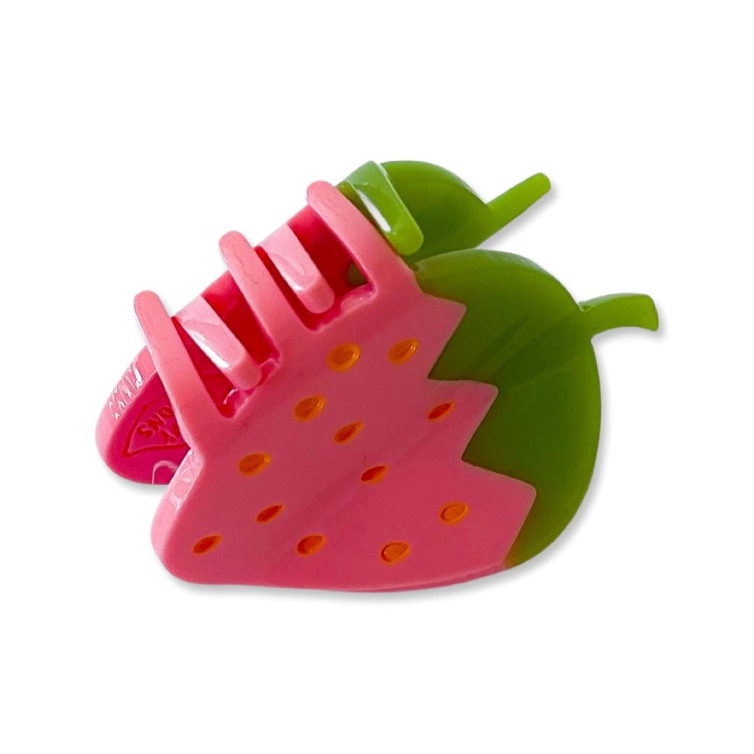 Mini Pink Strawberry Hair Claw by Jenny Lemons