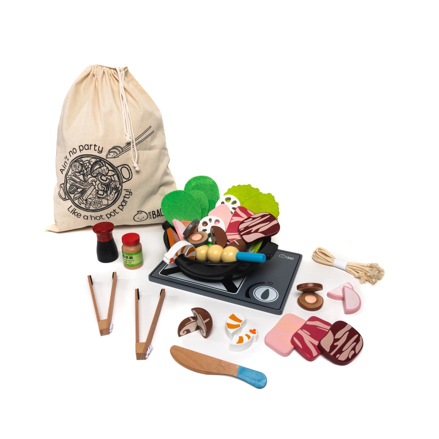 Wooden & Magnetic Hot Pot Toy Set by Bitty Bao