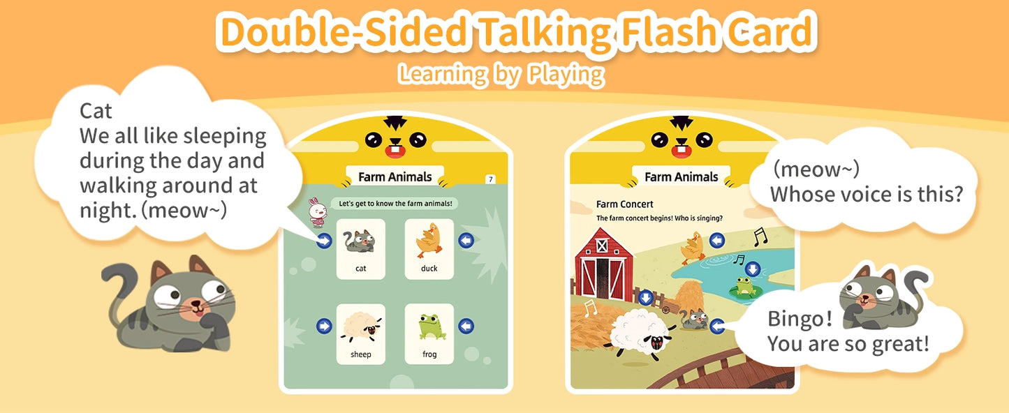 Interactive Screen-Free Learning Tablet w/Talking Flash Cards