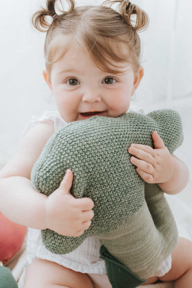 Brucy the Broccoli Knitted Cushion
