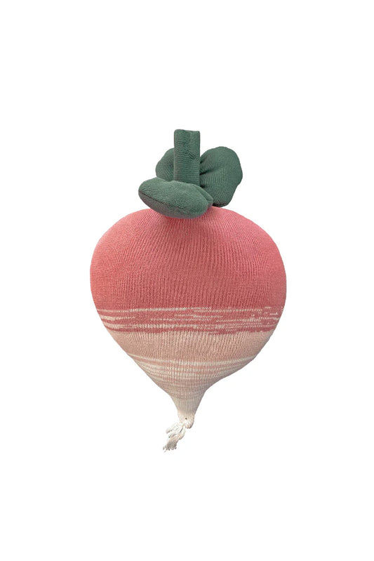 Ramona the Radish Knitted Cushion