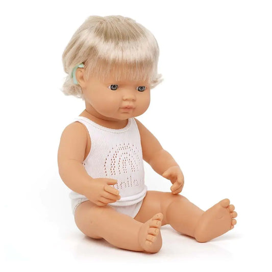 Miniland Caucasian Girl Doll w/Hearing Aid