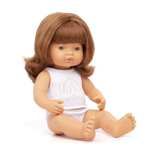 Miniland Caucasian Girl Doll Redhead