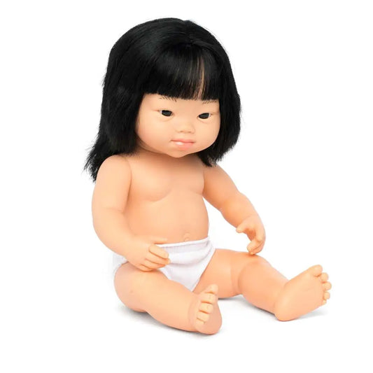 Miniland Asian Girl Doll w/Down syndrome