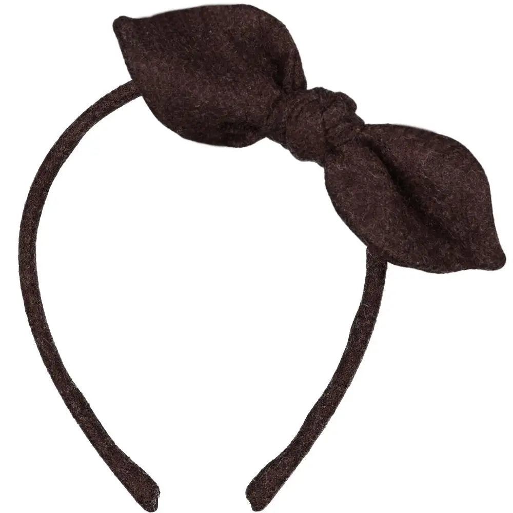 Luciole et Petit Pois Bow Headband in brown heather