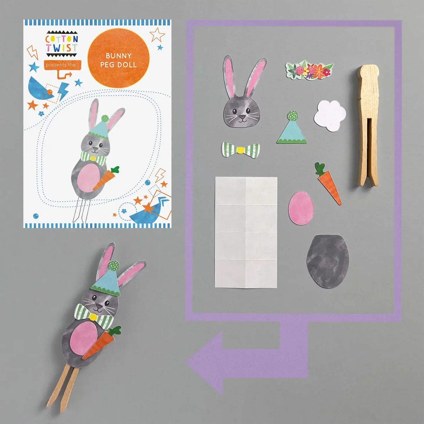 Cotton Twist Make Your Own Bunny Peg Doll Kit