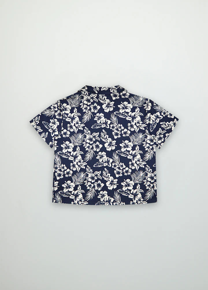 The New Society-Hibiscus Print Shirt