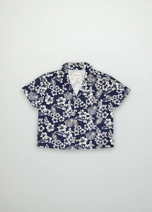 The New Society-Hibiscus Print Shirt